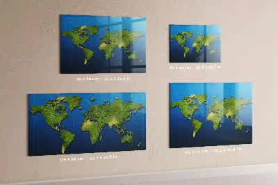 Magnetic wall board World map