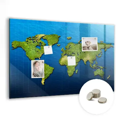 Magnetic World Map Wall Board
