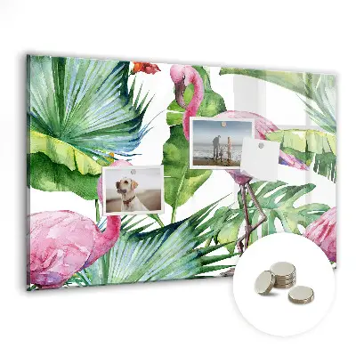 Nature Flamingos Magnetic Glass Dry Erase Board