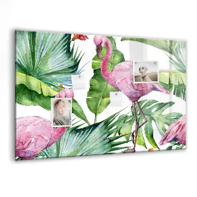 Nature Flamingos Magnetic Glass Dry Erase Board