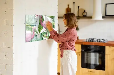 Nature Flamingos Magnetic Glass Dry Erase Board