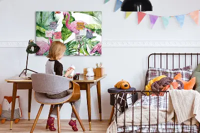 Nature Flamingos Magnetic Glass Dry Erase Board