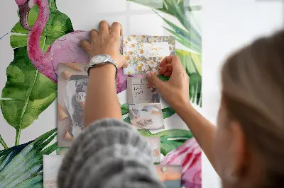 Nature Flamingos Magnetic Glass Dry Erase Board