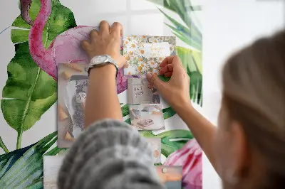 Nature Flamingos Magnetic Glass Dry Erase Board