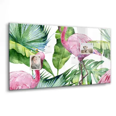 Nature Flamingos Magnetic Glass Dry Erase Board