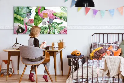 Nature Flamingos Magnetic Glass Dry Erase Board
