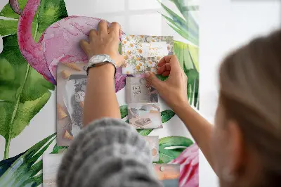Nature Flamingos Magnetic Glass Dry Erase Board