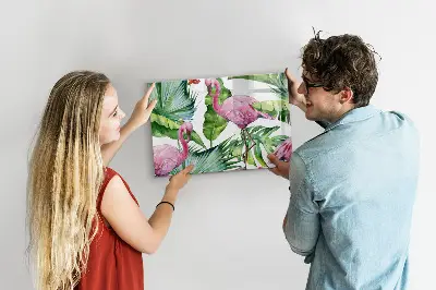 Nature Flamingos Magnetic Glass Dry Erase Board