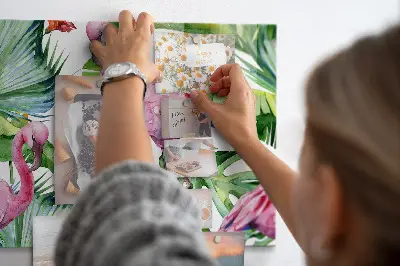 Nature Flamingos Magnetic Glass Dry Erase Board