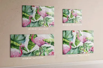 Nature Flamingos Magnetic Glass Dry Erase Board