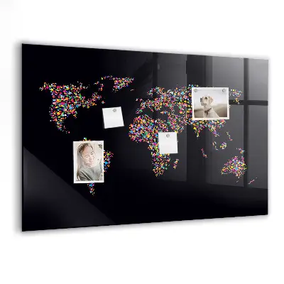 World map magnetic dot board