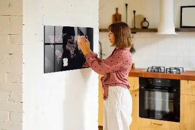 World map magnetic dot board