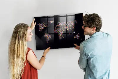 World map magnetic dot board