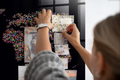 World map magnetic dot board