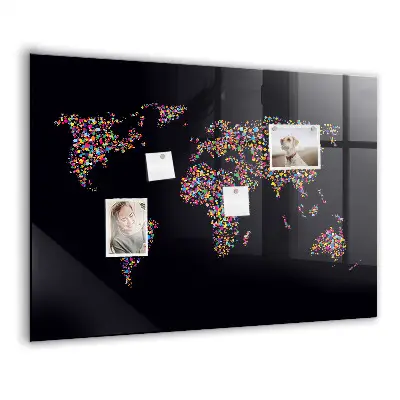 World map magnetic dot board