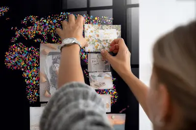 World map magnetic dot board