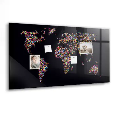 World map magnetic dot board