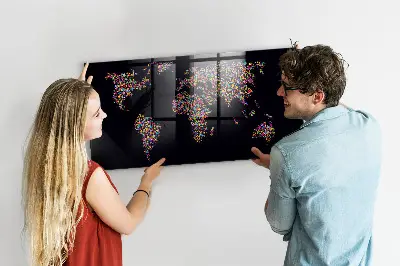 World map magnetic dot board