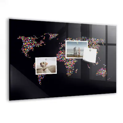World map magnetic dot board