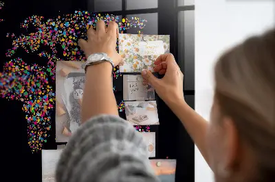 World map magnetic dot board