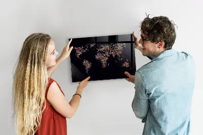 World map magnetic dot board