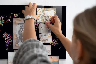 World map magnetic dot board