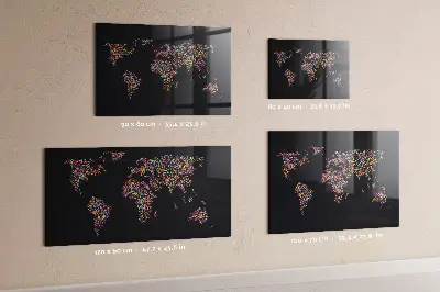World map magnetic dot board