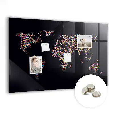 World map magnetic dot board