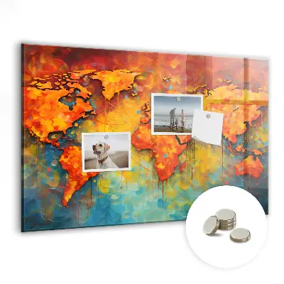 Decorative magnetic world map board