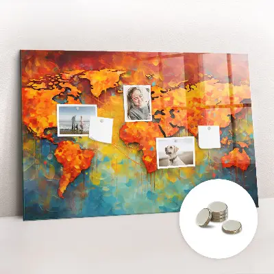 Decorative magnetic world map board