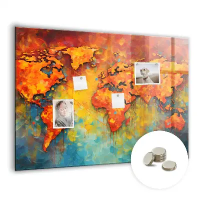 Decorative magnetic world map board