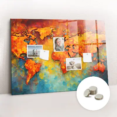 Decorative magnetic world map board