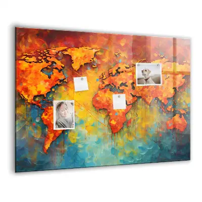 Decorative magnetic world map board