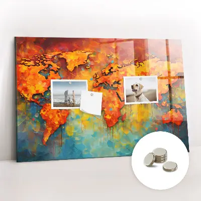 Decorative magnetic world map board