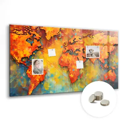 Decorative magnetic world map board