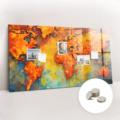 Decorative magnetic world map board