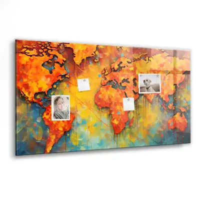 Decorative magnetic world map board