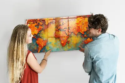 Decorative magnetic world map board