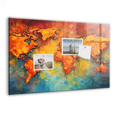 Decorative magnetic world map board