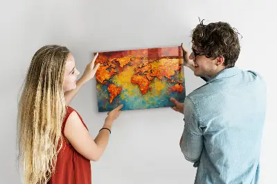 Decorative magnetic world map board