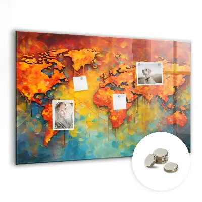 Decorative magnetic world map board