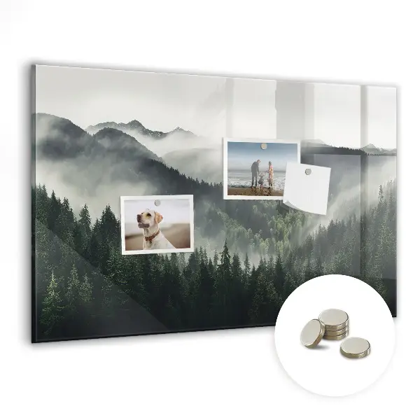 Magnetic wall board with forest landscape