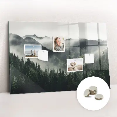 Magnetic wall board with forest landscape