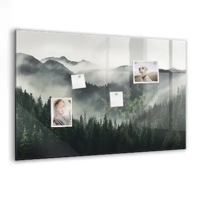 Magnetic wall board with forest landscape