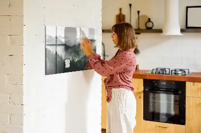 Magnetic wall board with forest landscape