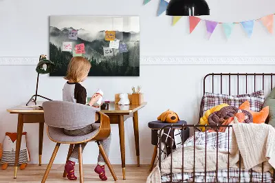 Magnetic wall board with forest landscape