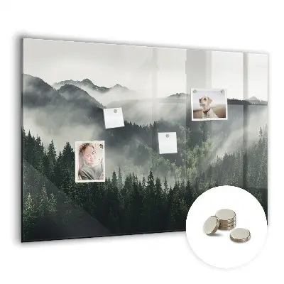 Magnetic wall board with forest landscape
