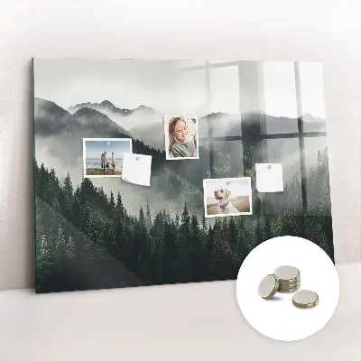 Magnetic wall board with forest landscape