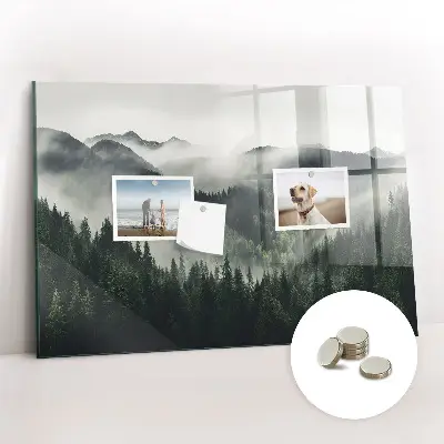 Magnetic wall board with forest landscape