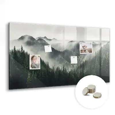 Magnetic wall board with forest landscape